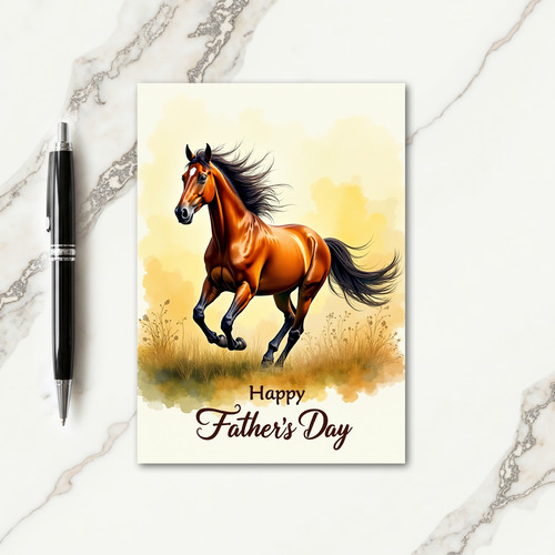 Wild Horse Fathers Day Scene Card