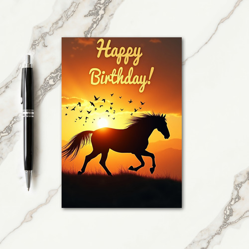 Wild Horse Joyful Birthday Card