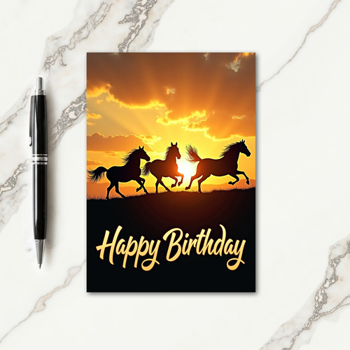Wild Horses Birthday Card