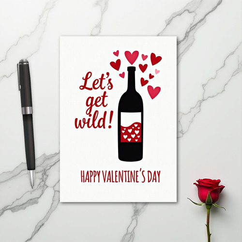 Wild Love Valentine Wine Card
