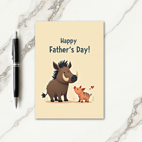 Wild Swine Fathers Day Love Card