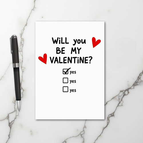 Will You Be My Valentine Yes Card