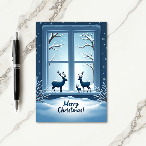 Window Snowfall Christmas Card