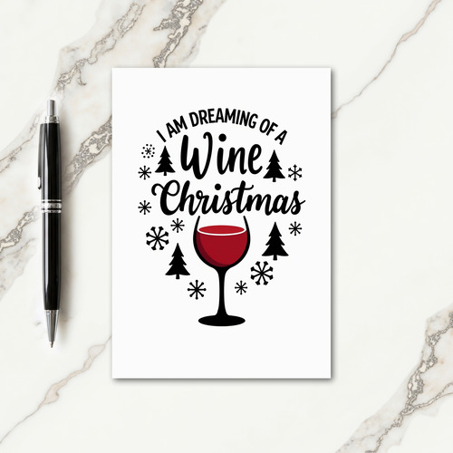Wine Glass Christmas Dream Card