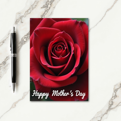 Wine Red Mothers Day Floral Card