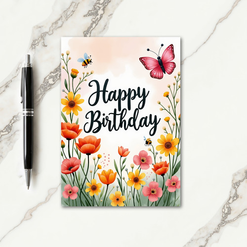 Winged Celebration Birthday Card
