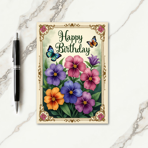 Winged Garden Birthday Card
