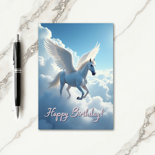 Winged Horse Birthday Card