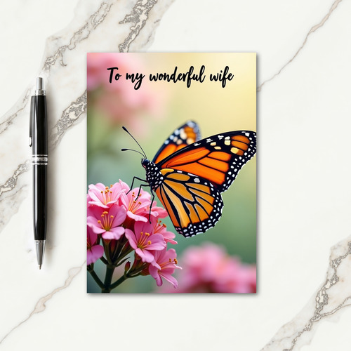 Winged Insect Floral Wife Card