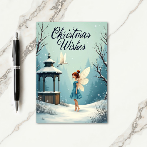 Winged Maiden Winter Card