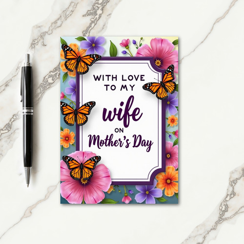 Winged Mothers Day Wife Card