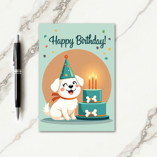 Winking Pup Birthday Card