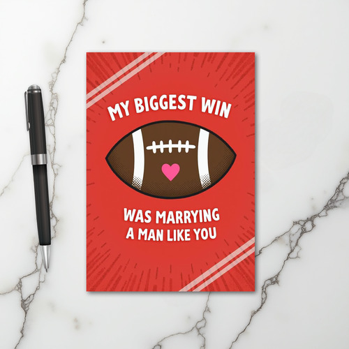 Winning Husband Football Love Card