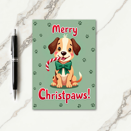 Winsome Puppy Christmas Card