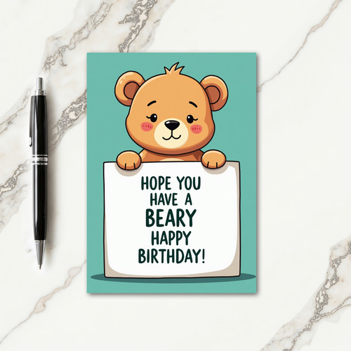 Winsome Ursine Birthday Card