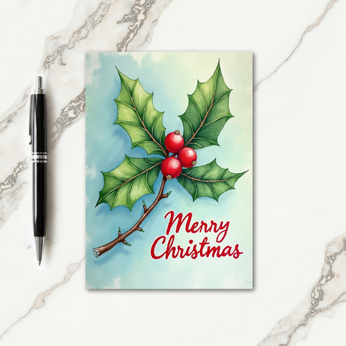 Winter Berry Sprig Card