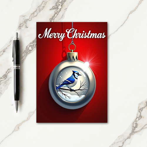 Winter Bird Ornament Card