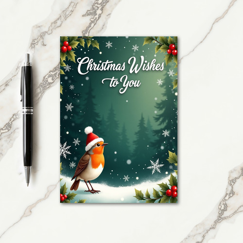 Winter Bird Snowfall Card