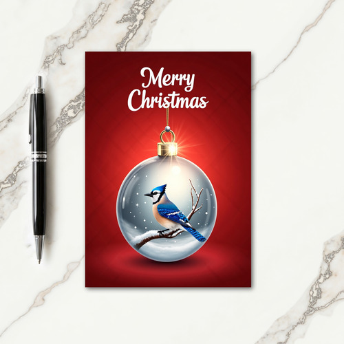 Winter Bird Sphere Christmas Card