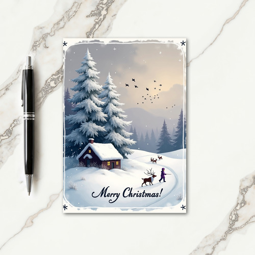 Winter Deer Christmas Card