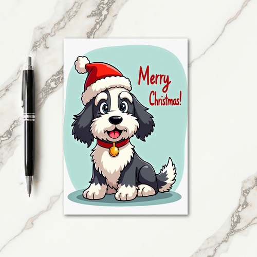 Winter Dog Art Christmas Card