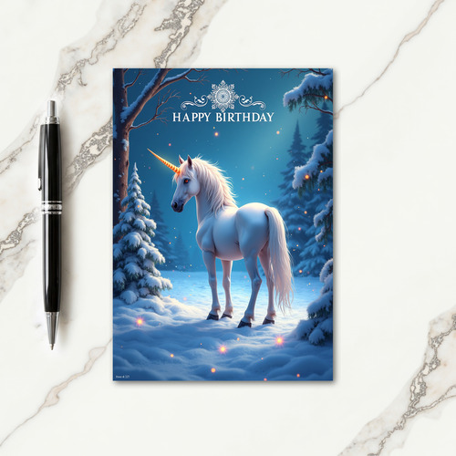 Winter Equine Birthday Card