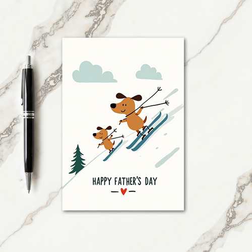 Winter Fathers Day Scene Card