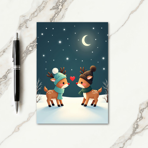 Winter Fawn Love Card