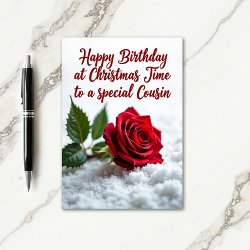 Winter Floral Rose Card