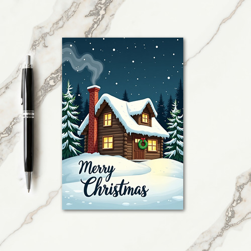 Winter Forest Night Card