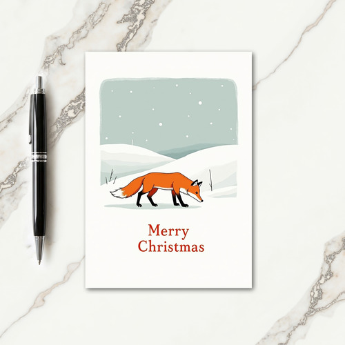 Winter Fox Illustration Card
