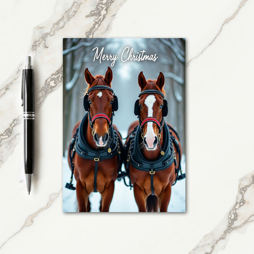 Winter Horses Card