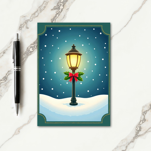 Winter Lamppost Glow Card