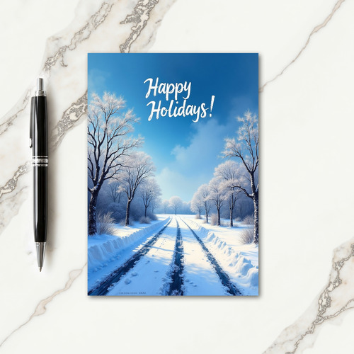 Winter Path Christmas Card