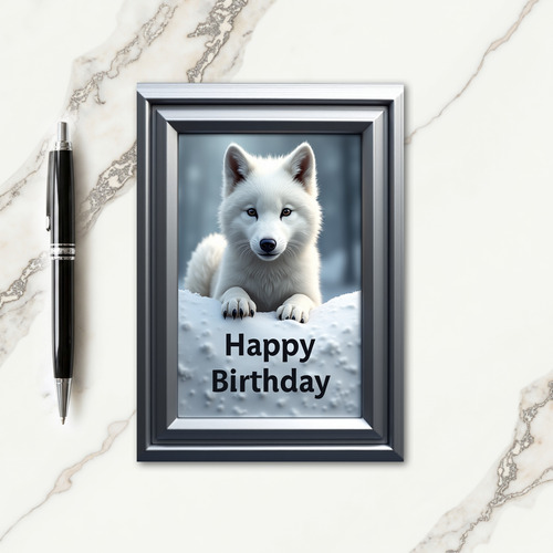 Winter Pup Birthday Card
