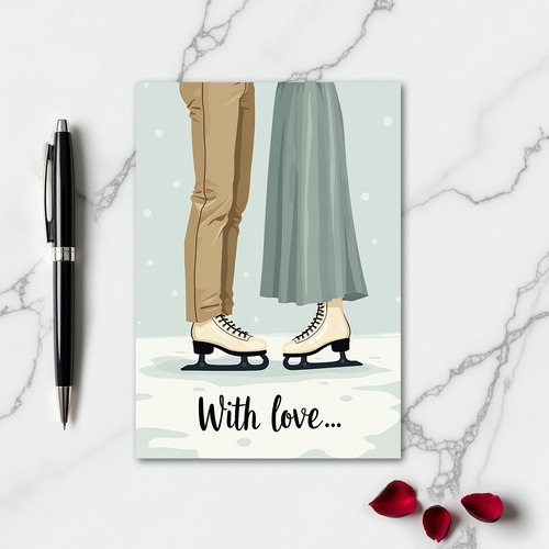Winter Romance Skates Card
