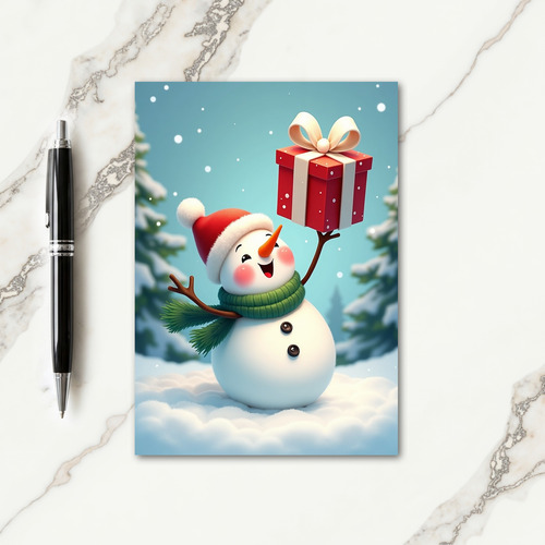 Winter Snowman Christmas Card