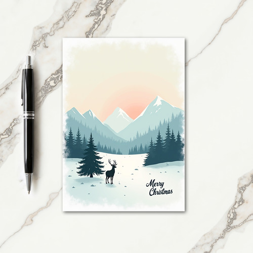 Winter Stag Christmas Card