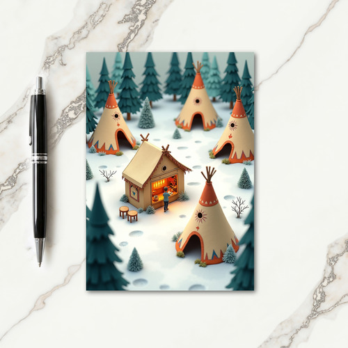 Winter Stall Scene Card