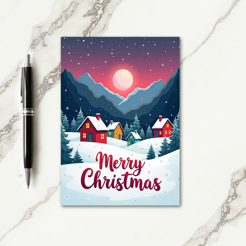 Winter Village Christmas Card