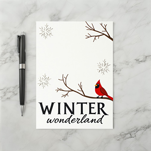 Winter Wonderland Cardinal Card