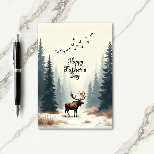 Winter Woodland Fathers Day Card
