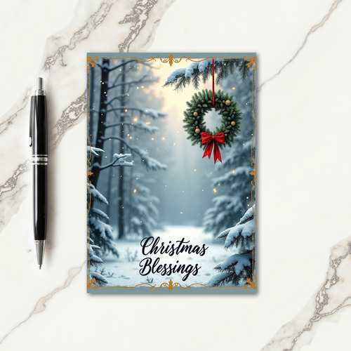Winter Wreath Art Card