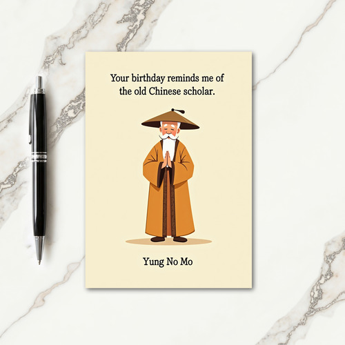 Wisdom Birthday Elderly Figure Card