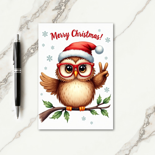 Wise Bird Christmas Card