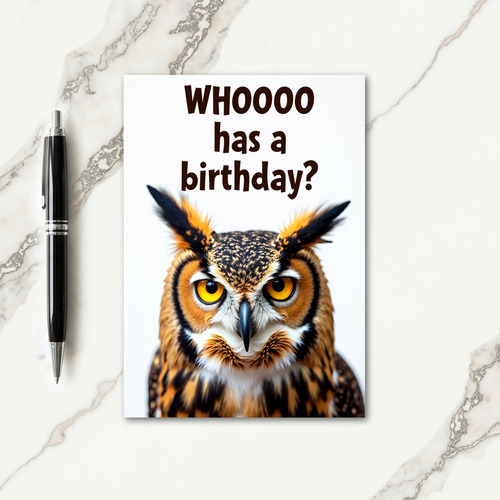Wise Birthday Bird Portrait Card