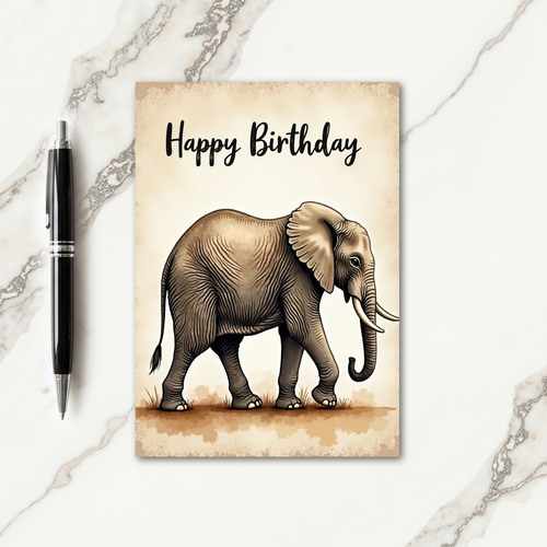 Wise Elephant Birthday Card