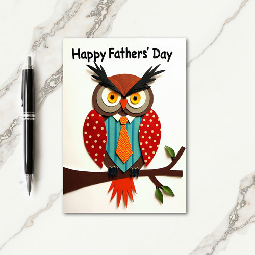 Wise Fathers Day Owl Art Card