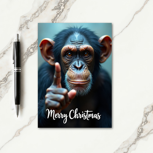 Wise Chimp Christmas Card