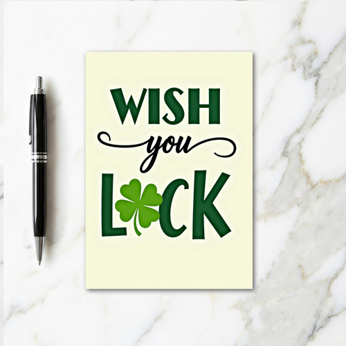 Wish Luck Shamrock Good Luck Card